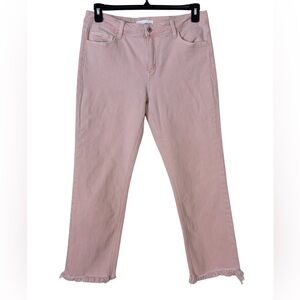 Vervet Mid rise crop straight pink denim jeans, 31